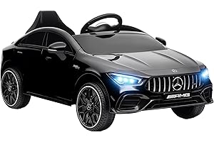 AIYAPLAY Voiture électrique Enfants Mercedes-Benz AMG CLA 45 Voiture à Batterie 12V 2 Moteurs véhicule électrique Enfant 3-6 Ans - télécommande 2,4G Vitesse 3-5 km/h Phare LED et Effets sonores Noir