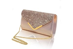 EJJUOO Elegante Envelope Tasche, Handtasche Silber,für Hochzeit, Party, Freizeit, Date,Geschenk für Freundin