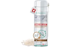 SERENI-D TERRA DI DIATOMEE CIMICI DA LETTO – AEROSOL ANTI CIMICI DA LETTO – EFFICACIA FULMINANTE – Ingredienti 100% naturali - Azione IMMEDIATA ed EFFICACE - Swiss Lab