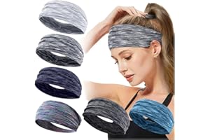 GENERIC Wyy 6pcs Sports Headband | Women Headband | Man Headband Hair Band for Teenagers Women Man Non Slip Wicking Stretchy Head Band for Sports, Yoga, Dancing, Running, Cycling (gray)