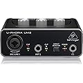Behringer UM2 Interface Audio Numérique USB 2 Entrées et 2 Sorties Audiophile avec Préampli Micro Conçu par Xenyx