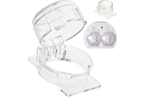 Spisknoppens barnsäkerhetslås, 2 st, montering utan att knoppen tas bort, för max Ø 51 x 45 mm spisknoppar med min. 63 mm avstånd, Transparent lim, spisknoppsskydd barnsäkerhetslås