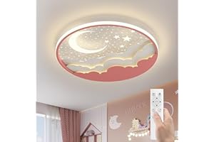 ‎AHXIAOZN AHXIAOZN LED Kinder Deckenlampe,Stern Mond Deckenleuchte,Kinderzimmer Schlafzimmer Lampe Mit Fernbedienung Kinderzimmer Dimmbar Deckenleuchten Für Mädchen Jungen Schlafzimmerlampe Babyzimmer,50cm