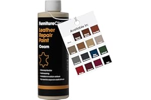Furniture Clinic Peinture et teinture pour réparation du cuir | Colorant auto-scellant pour des réparations rapides et faciles | Convient aux canapés, sièges de voiture - Crème 250ml