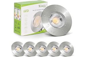 Kimjo Faretti LED da Incasso Soffitto, 6W Luci da Incasso Led Faretto LED Interno IP44, Incasso Faretto Bianco Caldo 3000K, Faretti Incasso LED 60-65mm 600lm per Bagno Cucina Soggiorno Set di 6