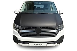 NIMOVA Front Full Plain Black Bonnet Bra Cover Protector Guard For Volkswagen VW T6 Transporter 2016-2021 Models