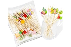 ‎MAGIHO 200 Stück Cocktailspieße, Frucht-Mash-Ups Cocktail Deko, Spiesse für Snacks Fingerfood Spieße, Zahnstocher Holz Geeignet für Bars, Restaurants, Kuchen, Getränke, Snacks und Partyspieße