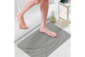 MITOYMIA Alfombra de baño de Piedra-Alfombra de baño Antideslizante de Secado rápido,Alfombra Ducha Duradera y fácil de Limpiar,Alfombra de baño Absorbente de Tierra de diatomeas,cómoda baño [60x39 cm, Gris]