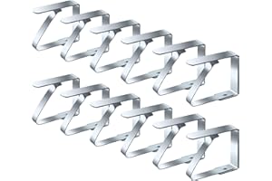 Vaily Pinzas para Mantel de Acero Inoxidable - Sujetamanteles para mesas de hasta 3 cm de Grosor para el Exterior - 12 pz.