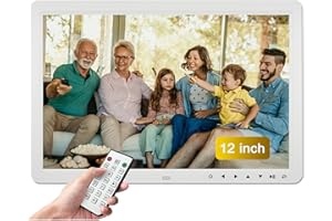 Digital Photo Frame - TEKXDD 12 inch Smart Digital Picture Frame with 1280 * 800 Display Screen, Support Video, Music, Picture Multi Mode Play, Photos Auto-Rotate, Calendar, Clock, Remote Controller