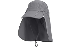 WANYING Unisexo Safari Cap con Protector de Cuello Anti UV Abatible Gorra de Béisbol para Acampar al Aire Libre