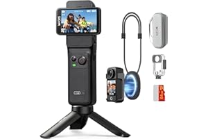 SJCAM C400 Vlogging Camera, Fotocamera digitale 4K Impermeabile, Stabilizzazione a 6 Assi, Autonomia di 437 Min, Touchscreen Ruotabile da 2.29", per Live, YouTube, Viaggi, Attività All'aperto, 64G
