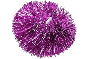 Pompons de Pom-Pom Girl, Accessoires D'encouragement de L'esprit D'équipe En Feuille MéTallique Avec Poignée Droite Pour Aérobic, Danse, Jeu de Sport, Décoration de Club de Football(Rose rouge)