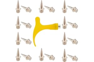 GORGECRAFT 51PCS Spikes de Piste 1/2 Pouces Cross Country Spikes Spikes en Acier Track Shoe Spikes Remplacements et Clé à Pointes pour Sports Running Track Shoes Sprint Sports (Platine)