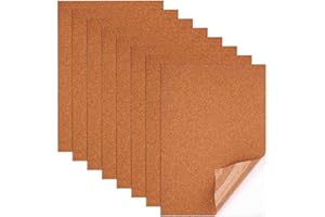 NQEUEPN 8szt Samoprzylepnych Arkuszy Korkowych, 300x210x1mm Podkladki Korkowe Arkusze Plytek Korkowych Podklad Korkowy Tablica Korkowa z Podkladem Samoprzylepnym do Podstawek Rekodzielniczych
