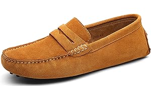 WUIWUIYU Men's Casual Slip-On Suede Loafers Moccasins Driving Shoes