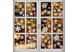 YULOONG Adesivi statici per finestre di Natale Rimovibili Vinile Babbo Natale Albero di Natale Pupazzo di neve Fiocco di neve Cervo Parete per porte e finestre Vetrina Adesivo per decalcomanie
