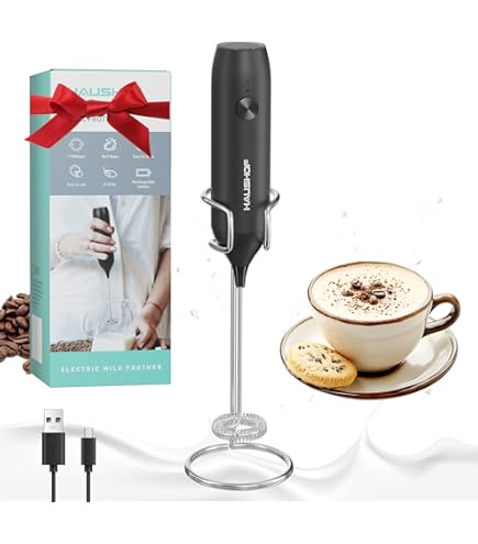 Melkopschuimer, Staaf, Oplaadbaar Met 3 Snelheden, Elektrische Handheld Melkopschuimer Voor Warme Chocolade Koffie Latte Cappuccino Matcha Eieren Kloppen Zwart 2601737616