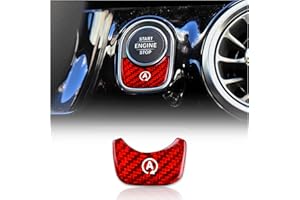 KUNGKIC Auto Motor Start Stop Taste Zündungsschalter Kohlefaser Aufkleber Dekorative Innenbereich Compatible with Mercedes Benz A Class W177 GLB X247 CLA AMG W247 Zubehör (Rot)