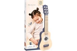 Speedy Monkey Toy Guitar for Kids - 6 Strings, Blue & Wooden Colour, Easy to Carry Kids Guitar | Develops Musical Skill