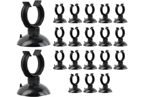 Duronge 20 Stücke Aquarium Saugnäpfe, 30mm Aquarium Saugnpfe Halter Saugnpfe Clips, Schwarz Aquarium Saugnapf, Standard Heizstabhalter Klammern, Geeignet für Aquarienheizungen und Tauchlampen