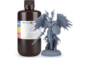 ELEGOO Upgraded ABS-Like Resin 3.0, 405nm UV-Curing 3D Printer Resin with Higher Precision and lower Shrinkage, Enhanced Strength and Toughness Photopolymer Resin for LCD Printer Grey 1KG