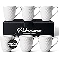 MIAMIO – 6 x 400 ml – Coffee Mug Set/Mug - Modern Ceramic Mug Matt - Coffee Mug Large - Palmanova Collection (White)
