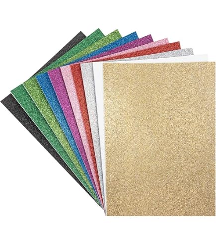10 Fogli A5 In Schiuma Glitterata Autoadesiva Per Bambini - Lavori Creativi E Decorazioni (Argento) - 5