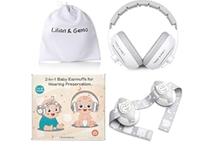 Lilian&Gema Adjustable Baby Ear Defenders, Owl Design, Sleep & Activities, Head Protection for Under 48 Months