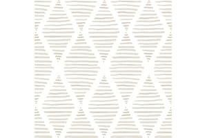 Okydoky Moderne Streifen-Tapete zum Abziehen und Aufkleben,Beige und Weißes Kontaktpapier, 44cm x 600cm,Geometrische Tapete, Selbstklebende Tapete, Abnehmbare Dekorative Tapete Vinyl,8202-beige-6.DE