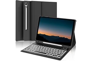 IVEOPPE Clavier pour Samsung Galaxy Tab S9 FE 10.9'' 2023, Bluetooth Mégnétique Détachable rétroéclairage AZERTY Clavier pour Samsung Galaxy Tab S9 FE(SM-X510/X516B/X518U)/S9 11'' (SM-X710/X716B/X718U), Noir
