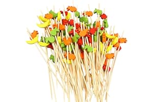 100 Pièces Bambou Bois Bâton de Cocktail Brochettes à Cocktail Brochettes de Bois Apéritif Brochette Fruits Cocktail Bâtons Bambou Pics Bâtons Cocktail Naturel Fête Cure-dents en Bois Pics en Bambou