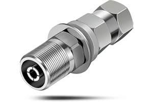 UAYESOK CB Radio Antennenhalterung Heavy Duty SO239 Stud Funkgerät Mount Adapter Kupfer vernickelt für die Montage 3/8 x 24 Gewinde CB Ham Radio Antennen