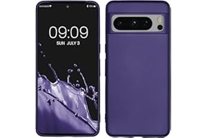 kwmobile Funda para Google Pixel 8 Pro Carcasa - Case TPU y Silicona Ultrafino - Antigolpes con Bordes elevados - Apto Carga inalámbrica - Azul Violeta Metalizado
