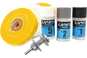 LINE10 TOOLS Metal Buffing Polishing Kit for Drill - Stainless Steel, Iron and Aluminum (4 Inch Wheels)
