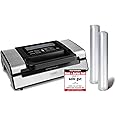 Caso 1409 FastVac 500 Gewerbe sottovuoto in acciaio inox con doppia pompa a pistone, 130 W, Argento