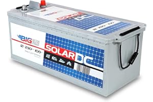 BIG Solarbatterie 12V 230Ah C100 (Versorgungsbatterie) - Professional Solar DC Batterie (12 Volt) für Photovoltaik-Inselanlage & Solaranlage für Wohnmobil, Gartenhaus, Camping & Co.