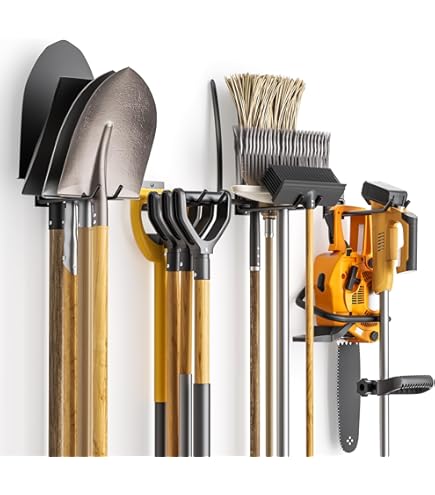 Gancio Da Parete Garage 6 Ganci Da Parete Per Utensili 50kg - Supporto Per Decespugliatore, Motosega, Attrezzi Giardino Gancio Pesante 50kg