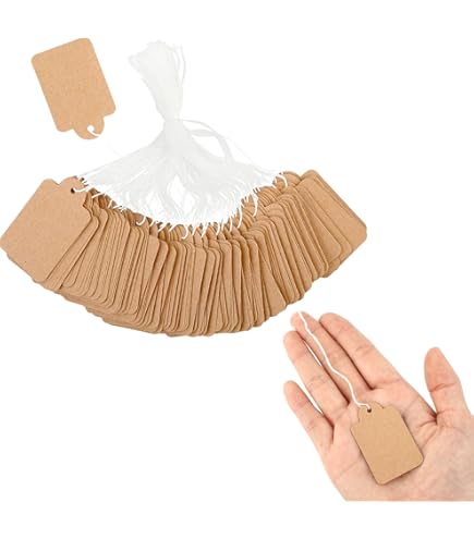 Lot De 500 Petites étiquettes Blanches à Suspendre Avec Ficelle