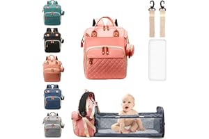 BURSUN Baby Wickeltasche/Rucksack, lässiger Wickelrucksack, multifunktionaler Großraum-Reiserucksack mit Wickelauflage und Schnullertasche für Mama und Papa.