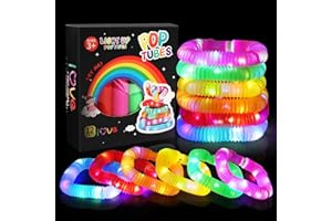 KEWUZY 12 unidades Pop Tubes, 2024 LED Pop Tubes Fidget Toys Knicklicht Pulseras Party Deko Set Leuchtstäbe buntes Festival Accesorios Sensorik Toys Pequeños Regalos