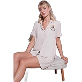 Lela G&ouml;mlek Yaka Beli Lastikli Kısa Kollu Şortlu Pijama Takımı Bayan PİJAMA TAKIMI 611PT00065