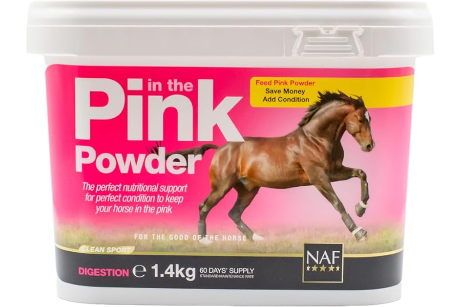 NAF Pink Powder 1.4kg – Nutritional Support for Horses – Prebiotic and Probiotic Supplement with Vitamins and Minerals – Promotes Digestive Health, Condition and Vitality