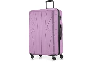 suitline - großer Hartschalen-Koffer Koffer Trolley Rollkoffer XL Reisekoffer, TSA, 76 cm, ca. 96-110 Liter, 100% ABS Matt, Flieder