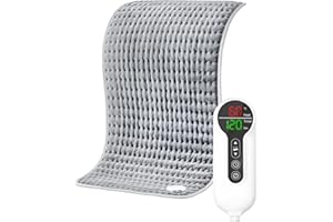 Tuare Electric Heat Pad, Electric Heating Pad with 6 Heating Levels, Heat Pads for Back Pain Relief and Cramps Relief, Auto Shut Off, Fast Heating Technology, Machine Washable