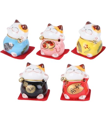Maneki-neko Portamonete Gatto Portafortuna Giapponese In Ceramica - Salvadanaio Feng Shui Per Casa E Ufficio - Regalo Confezionato