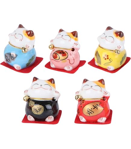 Maneki-neko Portamonete Gatto Portafortuna Giapponese In Ceramica - Salvadanaio Feng Shui Per Casa E Ufficio - Regalo Confezionato