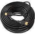 True HQ 20M HDMI Cable HIGH SPEED Long Lead with Ethernet ARC 3D | Designed in the UK | Full HD 1080P Compatible with PS4 Xbox One Sky HD TV Laptop PC Monitor CCTV | Black & Gold Plated