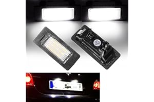 ‎BENEGES Beneges 2 Stücke Fehlerfrei Xenon Weiß LED Kennzeichenbeleuchtung Kompatibel mit BMW 1 3 5 x Serie E81 E82 E90 E91 E92 E93 E60 E61 E39 X1/E84 X5/E70 X6/E71 Kennzeichenbeleuchtung 63267165646