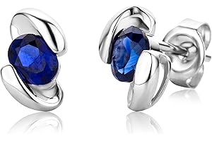 Miore Kolczyki złote klejnoty 9 kt 375 białe złoto z szafirem/rubinem/szmaragdem